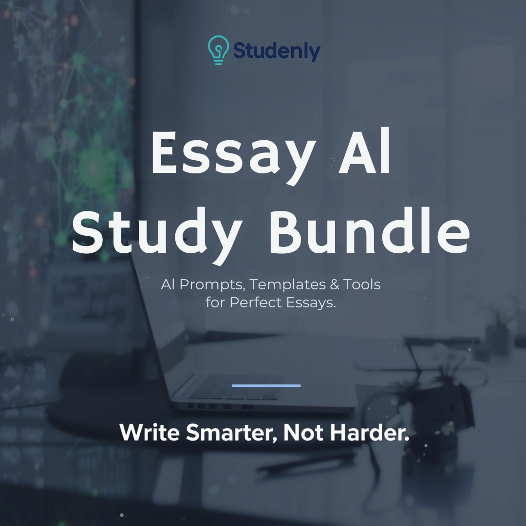 Essay AI Study Bundle by Studenly – digital study and writing bundle with AI prompts, templates, and tools for perfect essays.