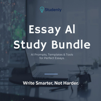 Essay AI Study Bundle by Studenly – digital study and writing bundle with AI prompts, templates, and tools for perfect essays.