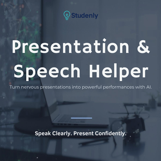 Presentation & Speech Helper by Studenly – AI-powered system to turn nervous presentations into confident, powerful performances.