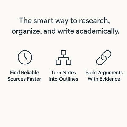Benefits of the Research Helper Pack – find reliable sources faster, turn notes into outlines, and build arguments with evidence.