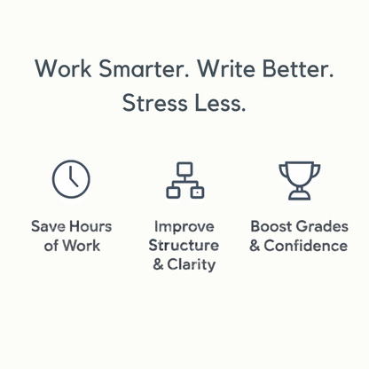 Benefits of the Essay AI Study Bundle – save hours of work, improve structure and clarity, boost grades and confidence.